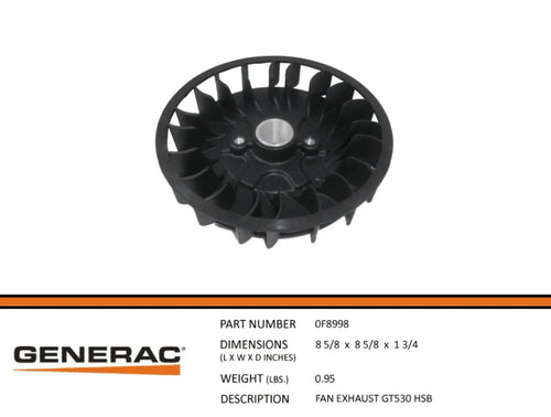 Generac 0F8998 GT530 Generator Exhaust Fan