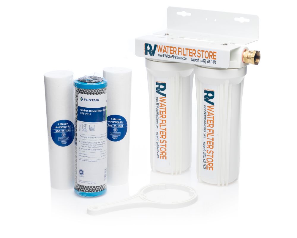 Essential RV Water Filter System with Blue Cage and Hose Fittings - general  for sale - by owner - craigslist