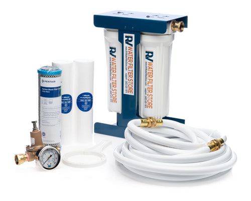 Essential RV Water Filter System - Total Solution with Blue Cage