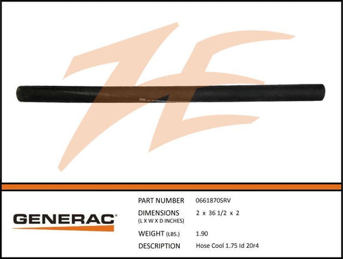 Generac 0661870SRV Hose COOL 1.75 ID 20R4 Product is OBSOLETE Dropshipped from Manufacturer