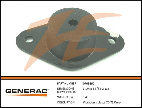 Generac 070936C VIBRATION ISOLATOR 70-75 DURO Product is OBSOLETE Dropshipped from Manufacturer