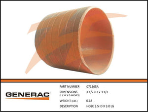Generac 071265A Hose 3.5 ID X 3.0 LG Dropshipped from Manufacturer