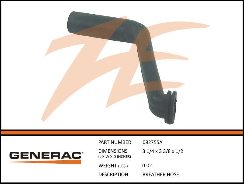 Generac 082755A Breather Hose Dropshipped from Manufacturer