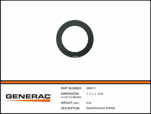 Generac G089673 Valve Spring Washer Dropshipped from Manufacturer OBSOLETE