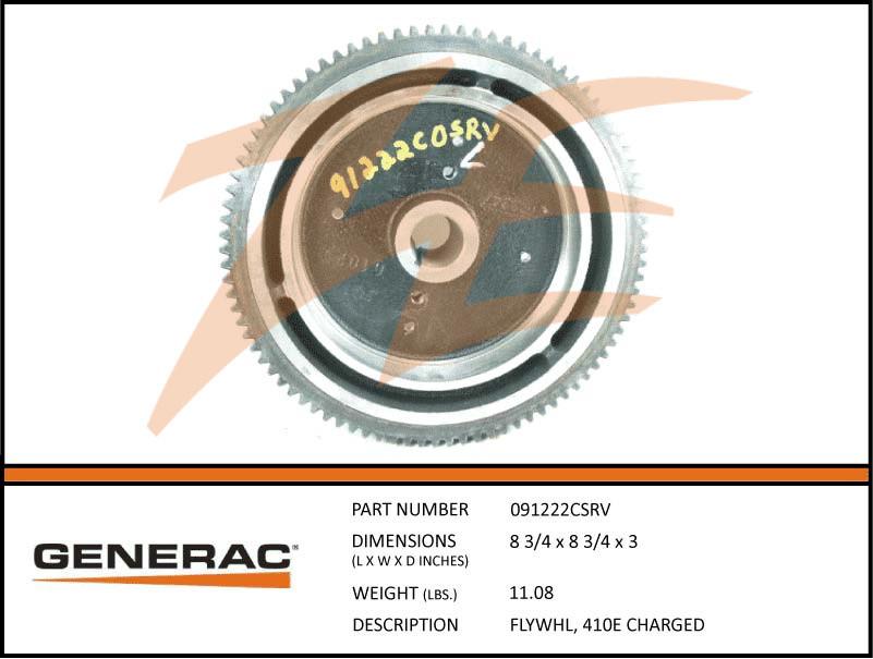 Generac 091222CSRV Flywheel 410E Charged Product is OBSOLETE Dropshipped from Manufacturer