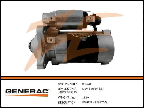 Generac 0A1021 Starter - 2.4L STOCK Product is OBSOLETE Dropshipped from Manufacturer OBSOLETE