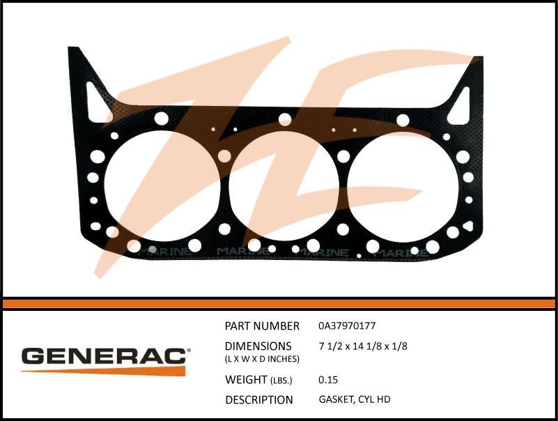Generac 0A37970177 Gasket CYL HD Product is OBSOLETE Dropshipped from Manufacturer