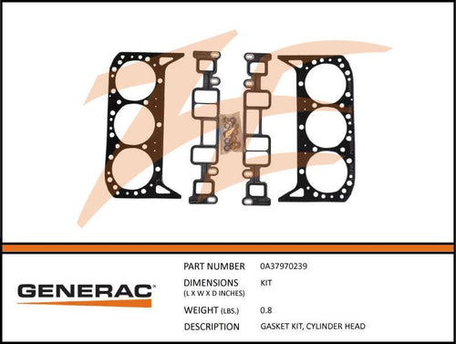 Generac 0A37970239 Gasket KIT CYLINDER HEAD Product is OBSOLETE Dropshipped from Manufacturer