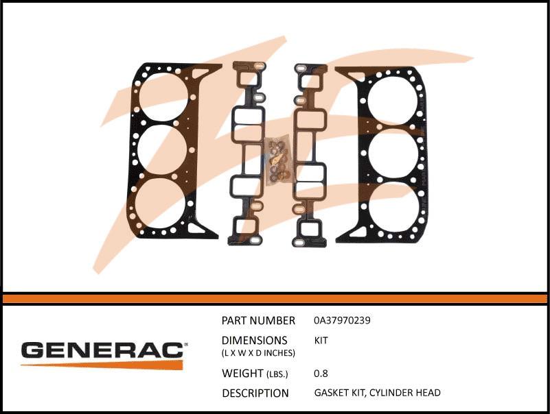 Generac 0A37970239 Gasket KIT CYLINDER HEAD Product is OBSOLETE Dropshipped from Manufacturer