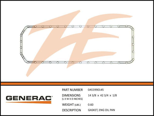 Generac 0A53990145 Gasket, Engine Oil PAN Product is OBSOLETE Dropshipped from Manufacturer