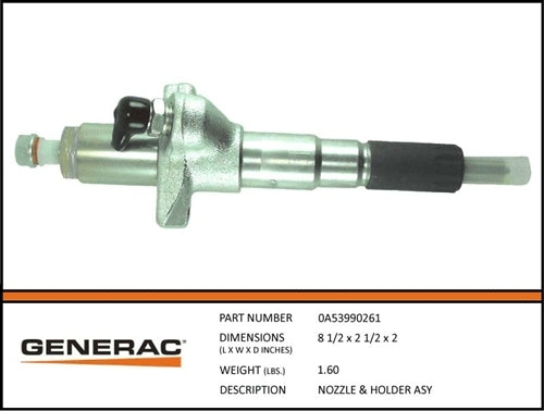 Generac 0A53990261 NOZZLE & HOLDER Assembly Product is OBSOLETE Dropshipped from Manufacturer
