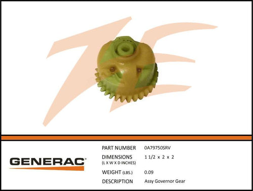 Generac 0A79750SRV  Assembly  Governor GEAR Dropshipped from Manufacturer