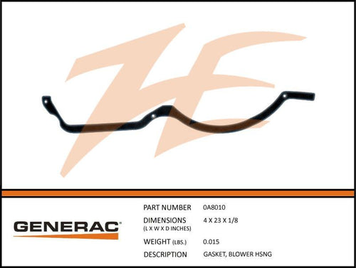 Generac 0A8010 Gasket, BLOWER HSNG Dropshipped from Manufacturer