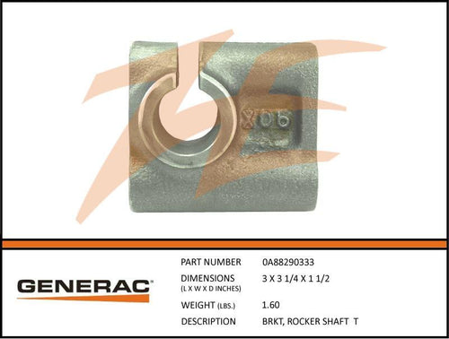 Generac 0A88290333 Bracket , Rocker SHAFT Product is OBSOLETE Dropshipped from Manufacturer