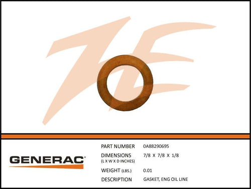Generac 0A88290695 Gasket,Engine Oil LINE Product is OBSOLETE Dropshipped from Manufacturer OBSOLETE