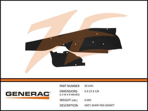 Generac 0C1441 Gasket Set Blower Housing Drop shipped from Manufacturer