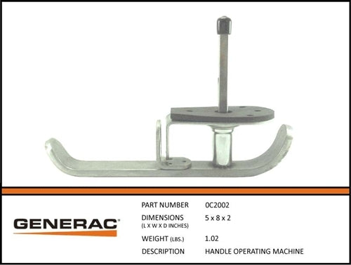 Generac 0C2002 HANDLE OPERATING MACHINE Product is OBSOLETE Dropshipped from Manufacturer
