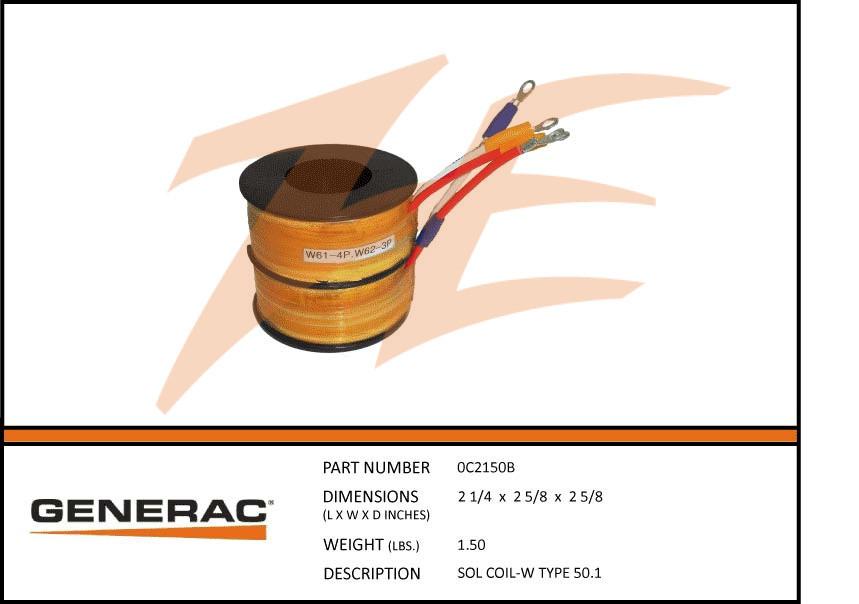 Generac 0C2150B Solenoid Coil W Type Switch Product is OBSOLETE Dropshipped from Manufacturer
