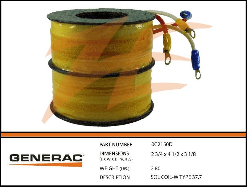 Generac 0C2150D Solenoid Coil W Type Switch Product is OBSOLETE Dropshipped from Manufacturer