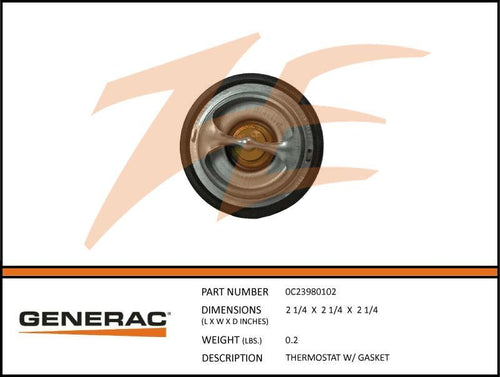 Generac 0C23980102 Thermostat W/Gasket Product is OBSOLETE Dropshipped from Manufacturer