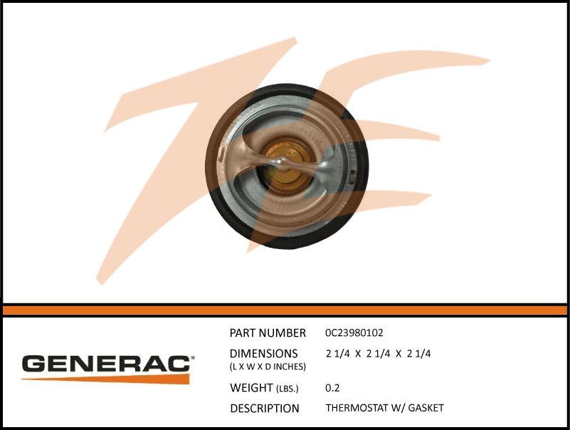 Generac 0C23980102 Thermostat W/Gasket Product is OBSOLETE Dropshipped from Manufacturer