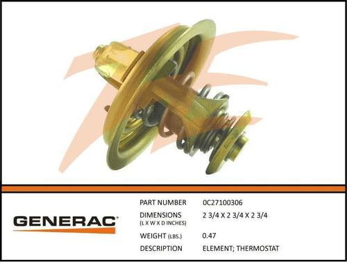 Generac 0C27100306 Element; Thermostat Product is OBSOLETE Dropshipped from Manufacturer