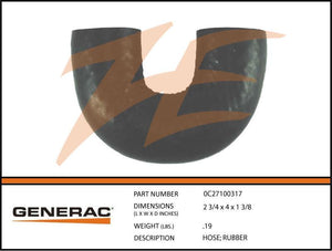 Generac 0C27100317 Hose; RUBBER Dropshipped from Manufacturer