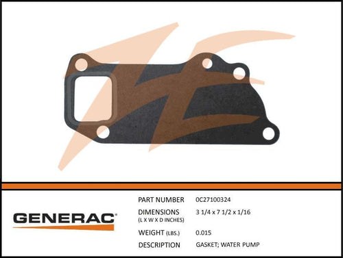 Generac 0C27100324 Water Pump Gasket Product is OBSOLETE Dropshipped from Manufacturer