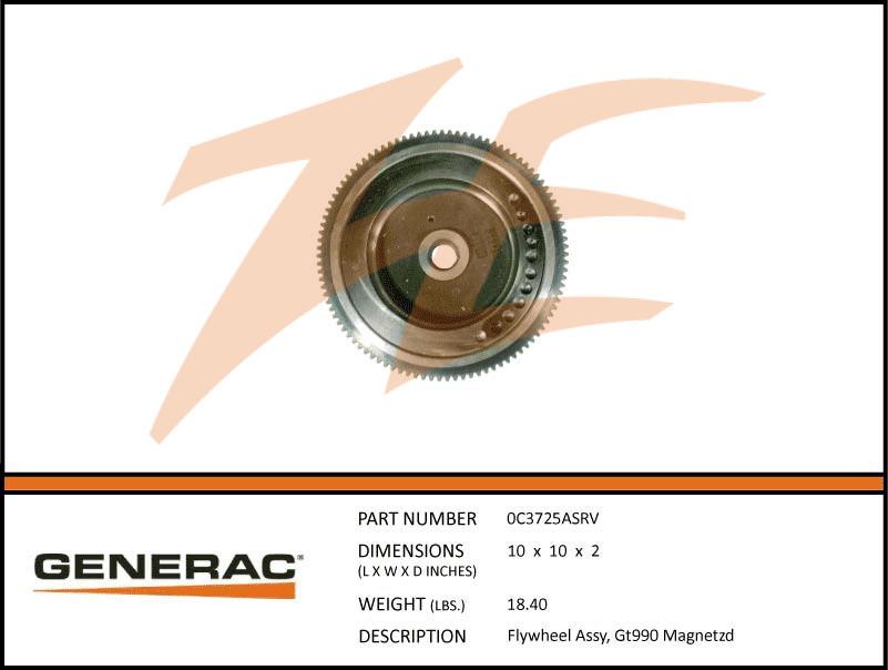 Generac 0C3725ASRV Flywheel Assembly  , GT990 MAGNETZD Product is OBSOLETE Dropshipped from Manufacturer