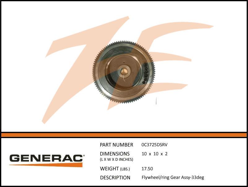 Generac 0C3725DSRV Flywheel/RING GEAR Assembly  -33DEG Product is OBSOLETE Dropshipped from Manufacturer