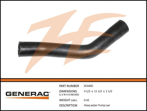 Generac 0C4460 Hose,Water PUMP LWR Drop shipped from Manufacturer