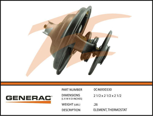 Generac 0C46930330 Element, Thermostat Product is OBSOLETE Dropshipped from Manufacturer