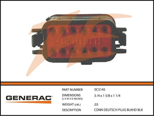 Generac 0C5145 Connector Deutsch Blk Product is OBSOLETE Dropshipped from Manufacturer