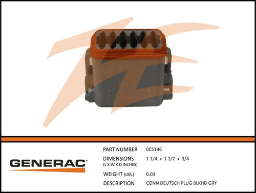 Generac 0C5146 Connector Deutsch Gry Product is OBSOLETE Dropshipped from Manufacturer