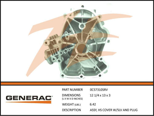 Generac 0C57310SRV HS Cover w/Slv and Plug Assembly Product is OBSOLETE Dropshipped from Manufacturer
