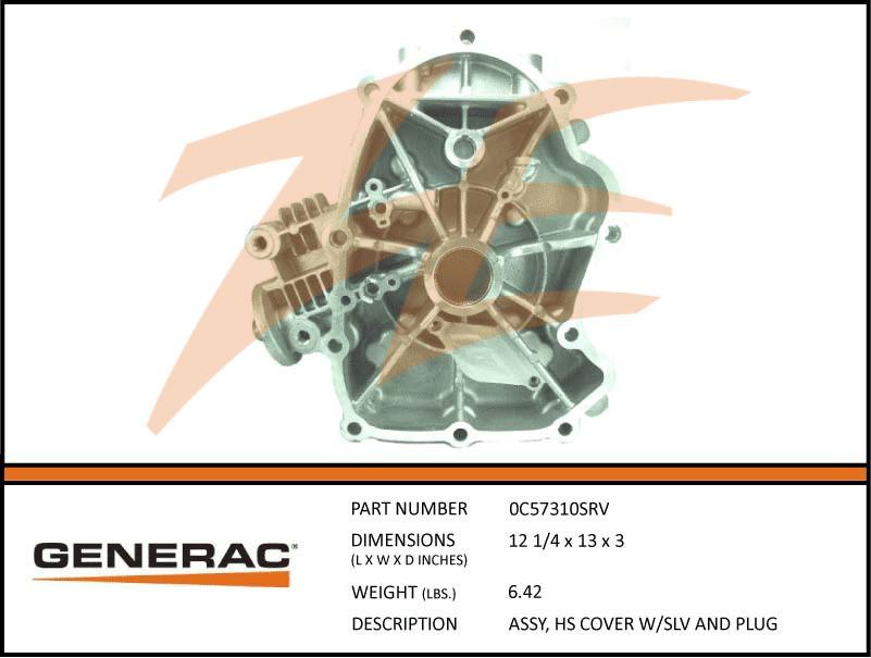 Generac 0C57310SRV HS Cover w/Slv and Plug Assembly Product is OBSOLETE Dropshipped from Manufacturer