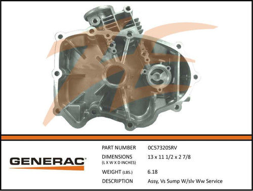 Generac 0C57320SRV Assembly VS Sump w/Slv Dropshipped from Manufacturer