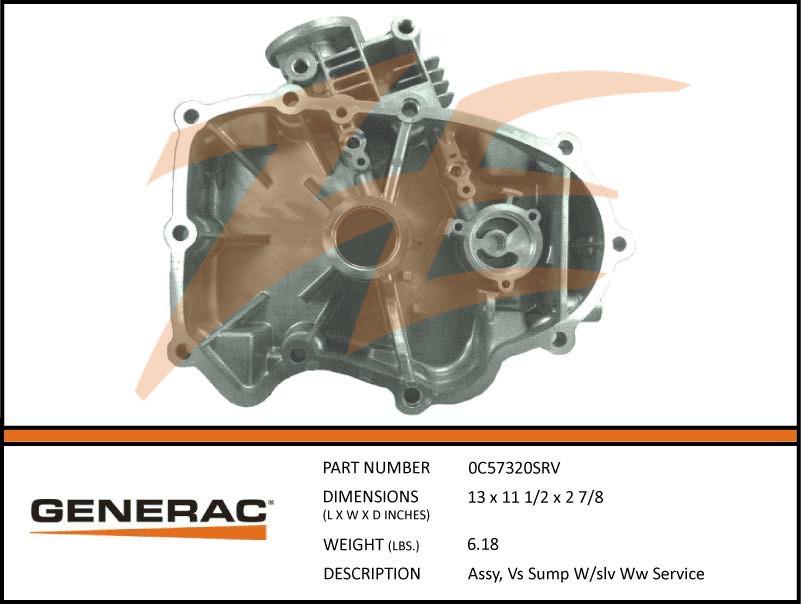 Generac 0C57320SRV Assembly VS Sump w/Slv Dropshipped from Manufacturer