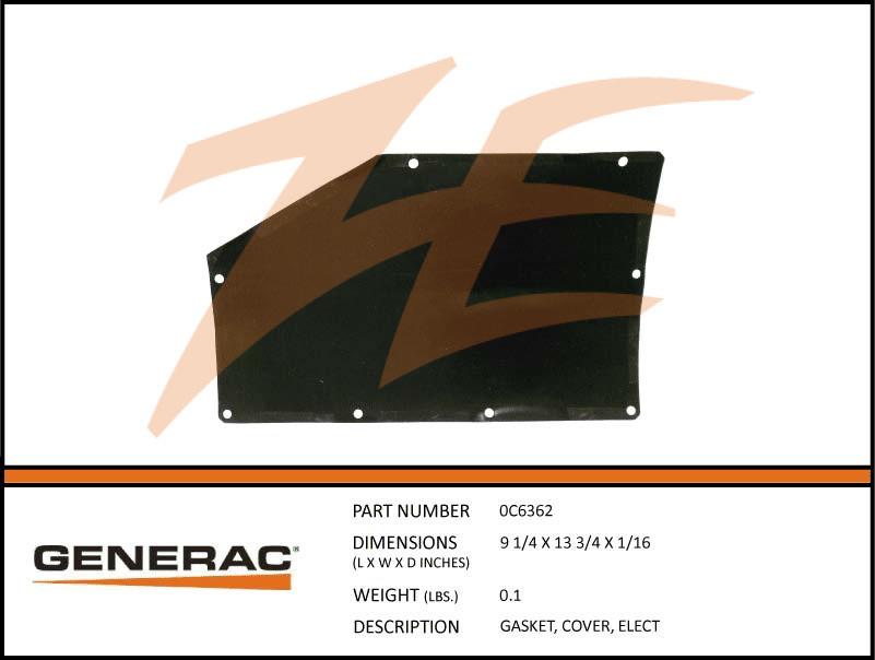 Generac 0C6362 Electrical Cover Gasket Dropshipped from Manufacturer