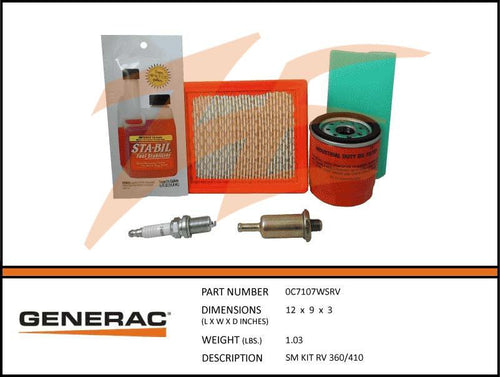 Generac 0C7107WSRV SM KIT RV 360/410 Product is OBSOLETE Dropshipped from Manufacturer