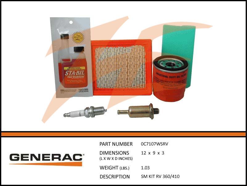 Generac 0C7107WSRV SM KIT RV 360/410 Product is OBSOLETE Dropshipped from Manufacturer