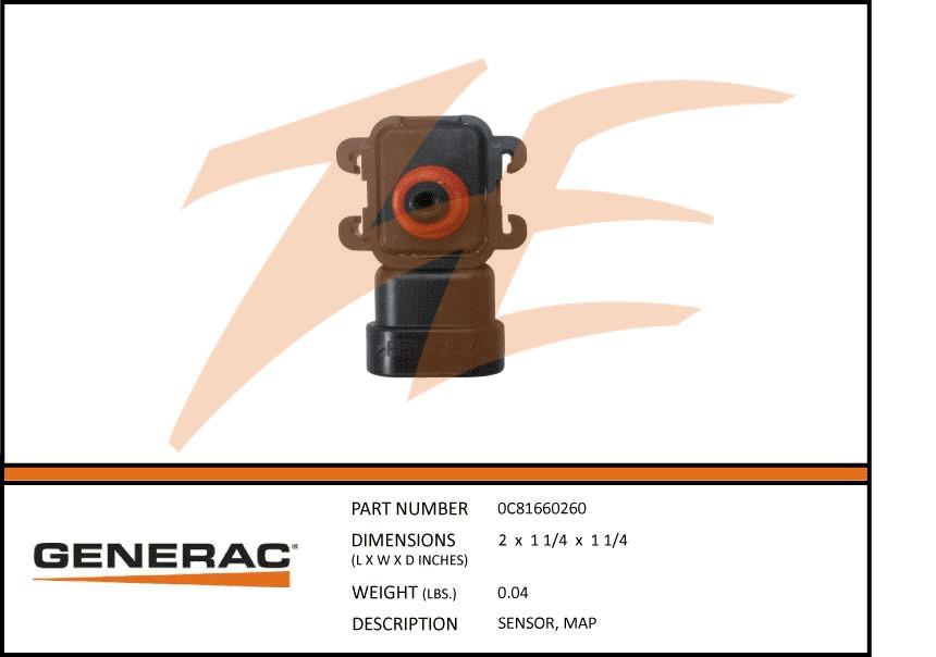 Generac 0C81660260 SENSOR, MAP Product is OBSOLETE Dropshipped from Manufacturer