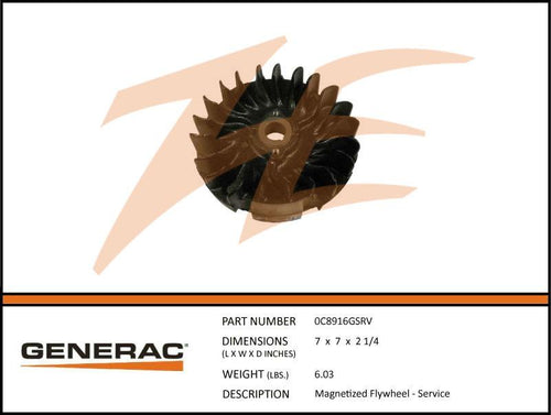 Generac 0C8916GSRV MAGNETIZED Flywheel - SERVICE Product is OBSOLETE Dropshipped from Manufacturer