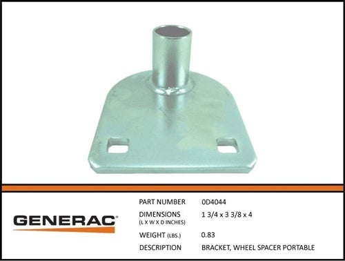 Generac 0D4044 Bracket, WHEEL SPACER PORTABLE Dropshipped from Manufacturer