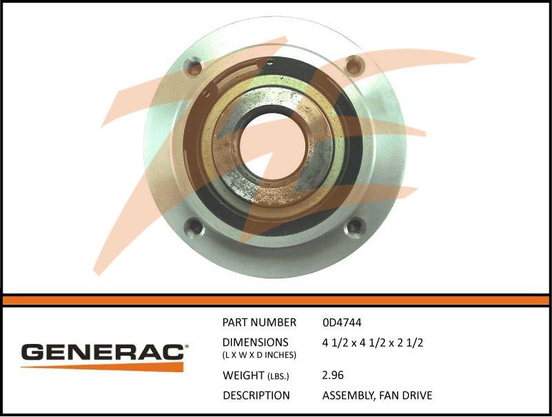 Generac 0D4744  Assembly   FAN DRIVE Product is OBSOLETE Dropshipped from Manufacturer