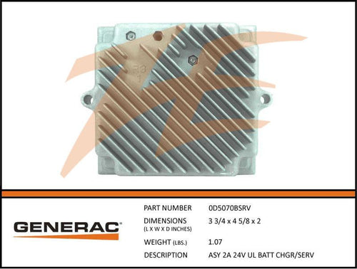Generac 0D5070BSRV  Assembly   2A 24V UL BATT CHGR/SERV Product is OBSOLETE Dropshipped from Manufacturer