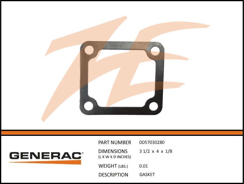 Generac 0D57030280 Gasket Product is OBSOLETE Dropshipped from Manufacturer