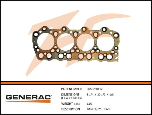 Generac 0D58250112 Cylinder Head Gasket Product is OBSOLETE Dropshipped from Manufacturer
