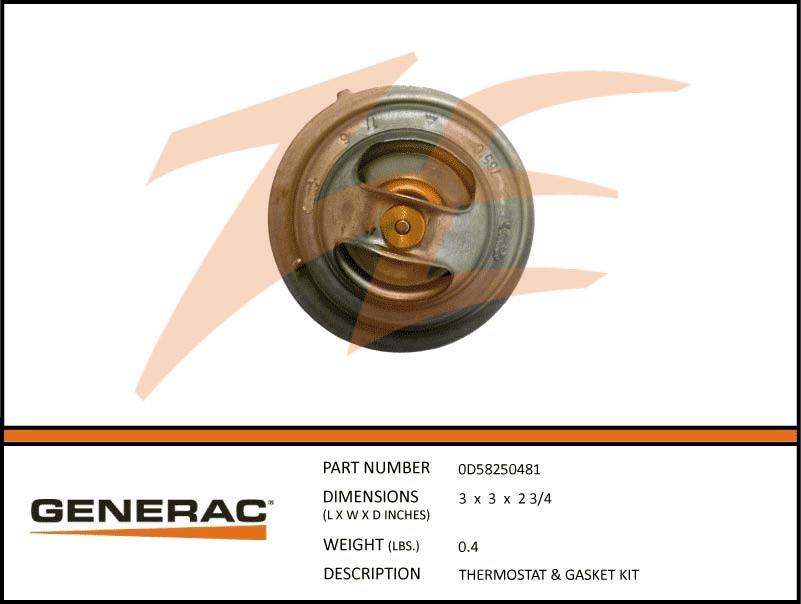 Generac 0D58250481 Thermostat & Gasket KIT Product is OBSOLETE Dropshipped from Manufacturer