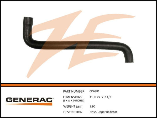 Generac 0D6981 Hose, UPPER RADIATOR Product is OBSOLETE Dropshipped from Manufacturer